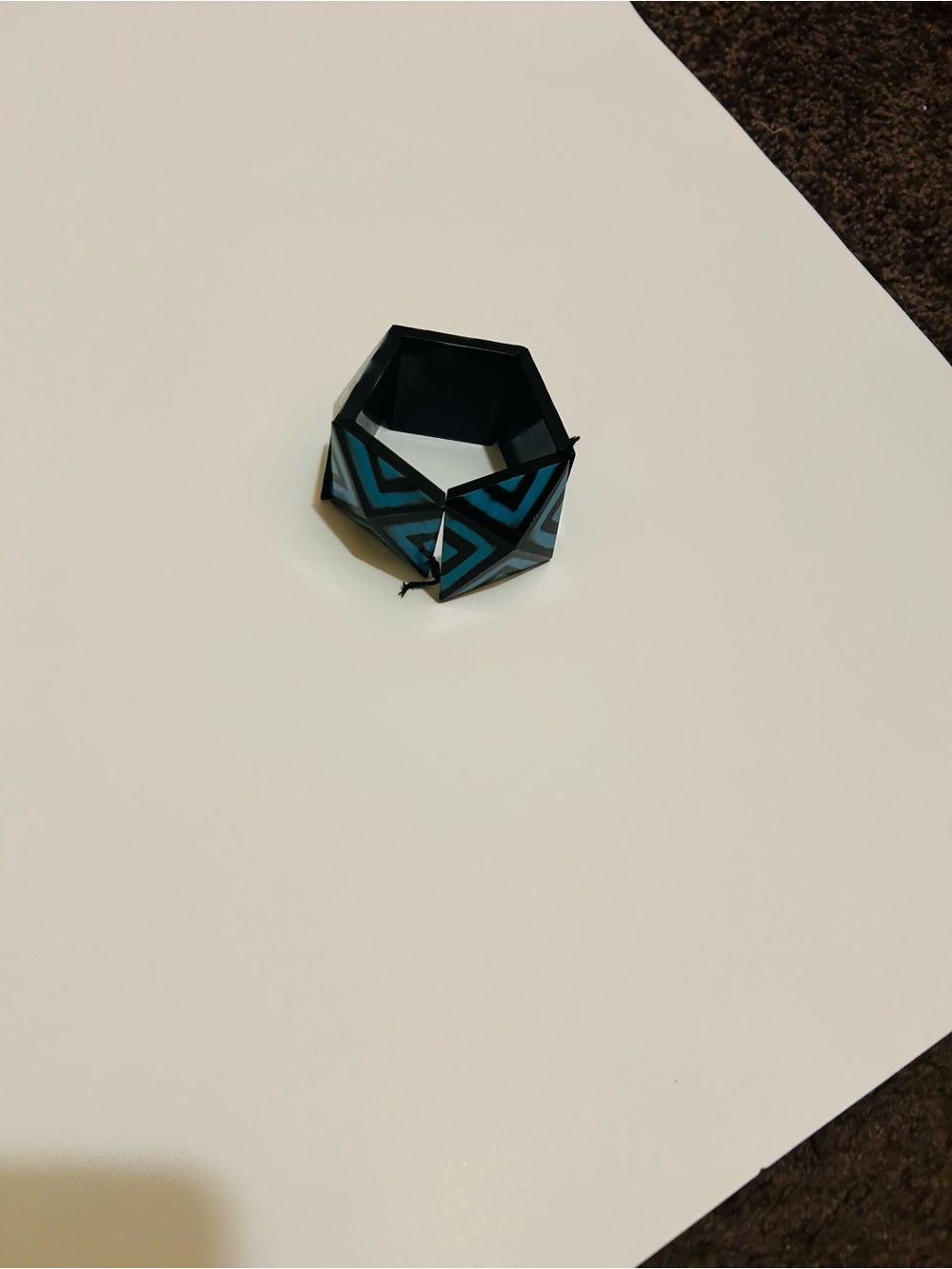 Geometric Blue & Black Stretch Bracelet - women Accessories